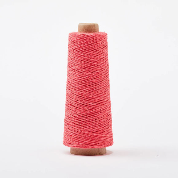 Gist Duet cotton linen yarn color Coral (bright pink-orange)