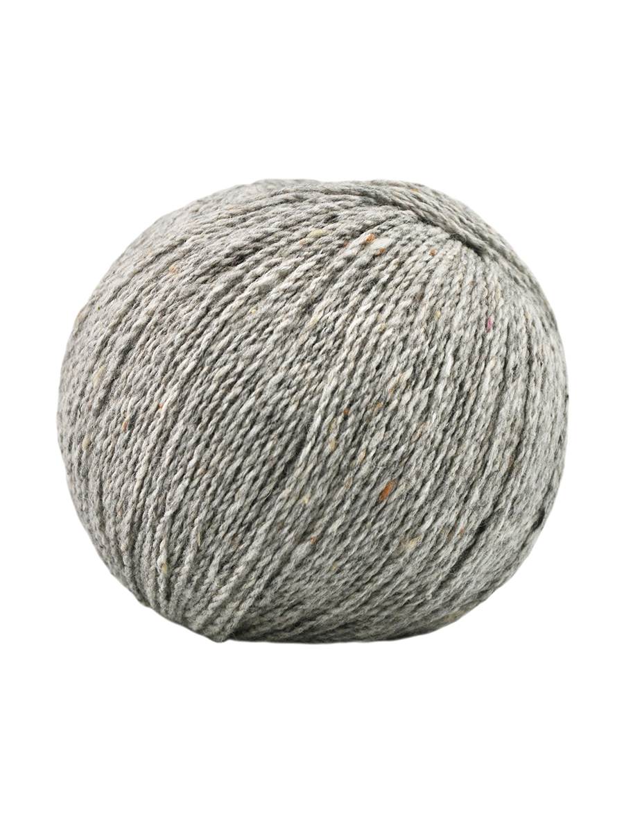 A grey skein of Jody Long Alba yarn