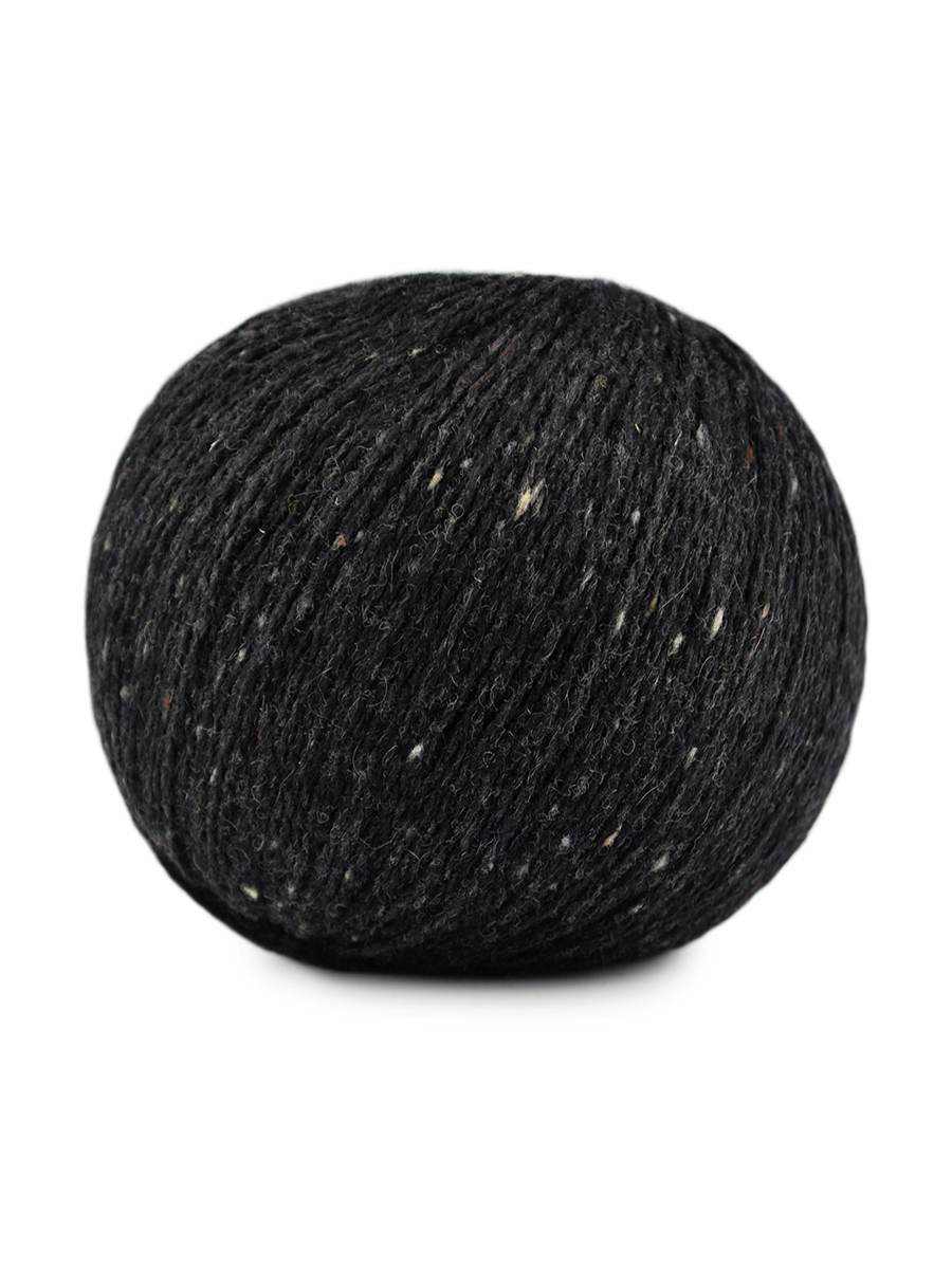 A black skein of Jody Long Alba yarn
