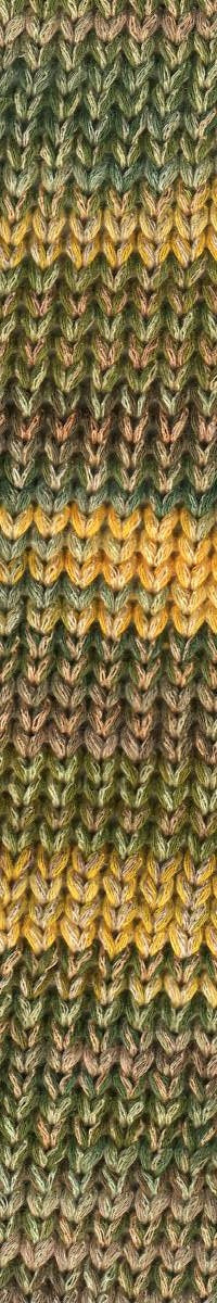A photo of a pink, green, and yellow Cairns yarn