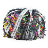 Euro Yarns Peacock yarn color black with rainbow