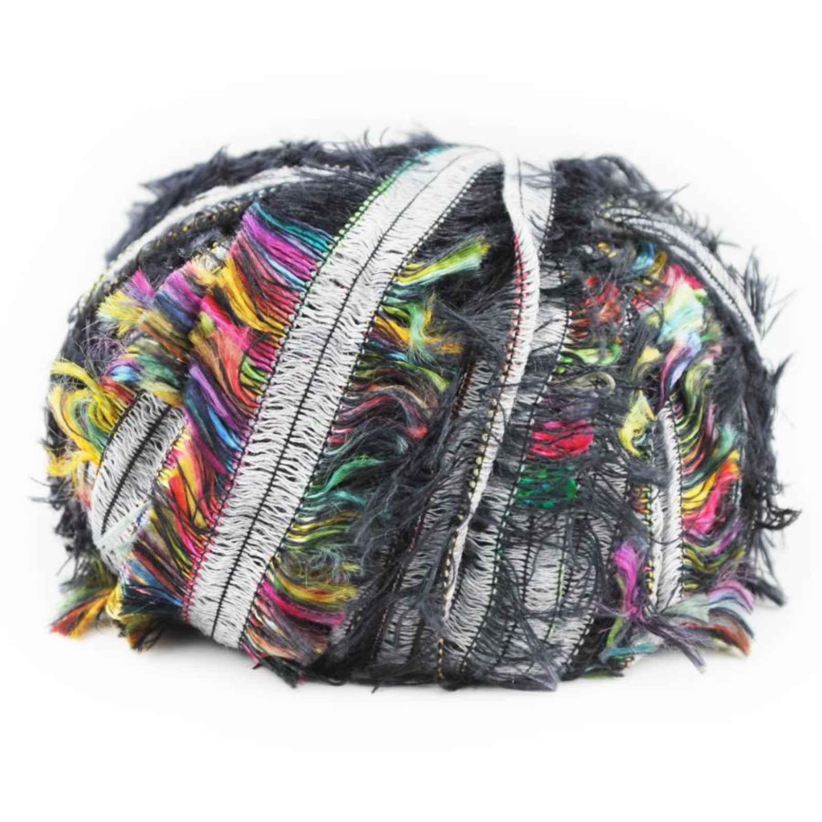 Euro Yarns Peacock yarn color black with rainbow