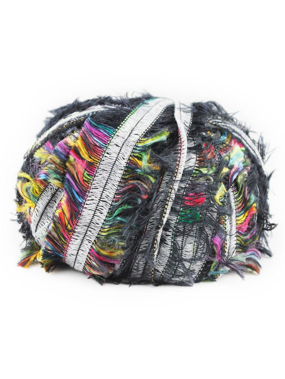 Euro Yarns Peacock yarn color black with rainbow