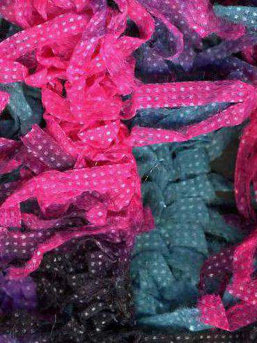 Euro Yarns Puff yarn color pink, purple, teal