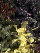 Euro Yarns Puff yarn color black, yellow, brown, green