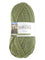 A green skein of Plymouth Galway yarn