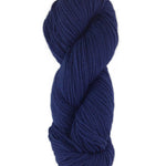 A blue skein of Brown Sheep Prairie Spun DK yarn