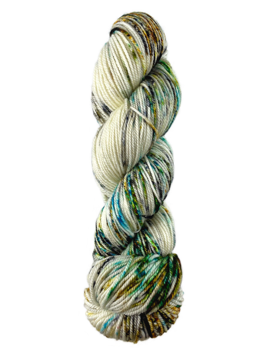 A colorful skein of Western Sky Knits Merino 17 DK