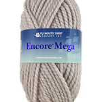 A gray skein of Plymouth Encore Mega yarn