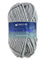 A gray skein of Plymouth Encore Mega yarn