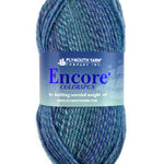 A blue mix of Plymouth Encore Colorspun yarn