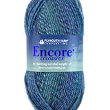 A blue mix of Plymouth Encore Colorspun yarn