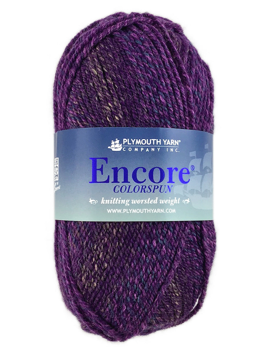 A purple mix of Plymouth Encore Colorspun yarn