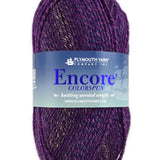 A purple mix of Plymouth Encore Colorspun yarn