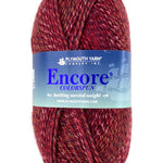 A red mix of Plymouth Encore Colorspun yarn