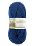 A blue skein of Plymouth Galway yarn
