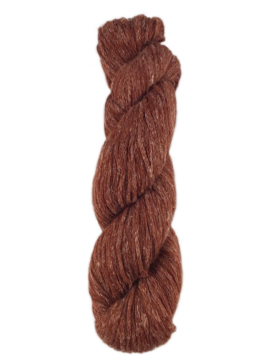 A red skein of Elsebeth Lavold Misty Wool yarn