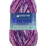 A purple mix of Plymouth Encore Colorspun yarn