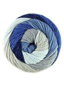 A colorful ball of Plymouth Yarns Hot Cakes yarn