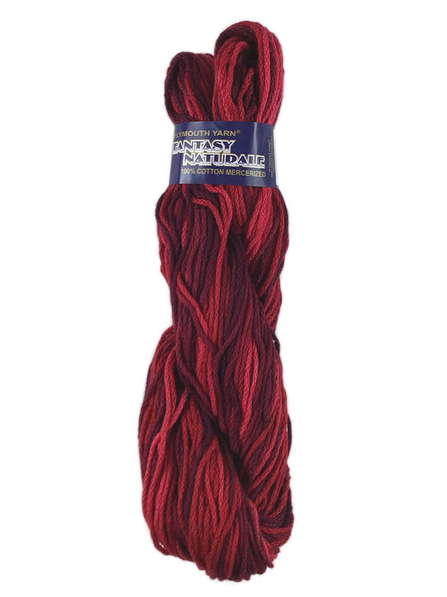 A red mix of Plymouth Fantasy Naturale yarn