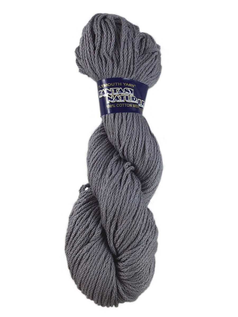 A gray skein of Plymouth Fantasy Naturale yarn