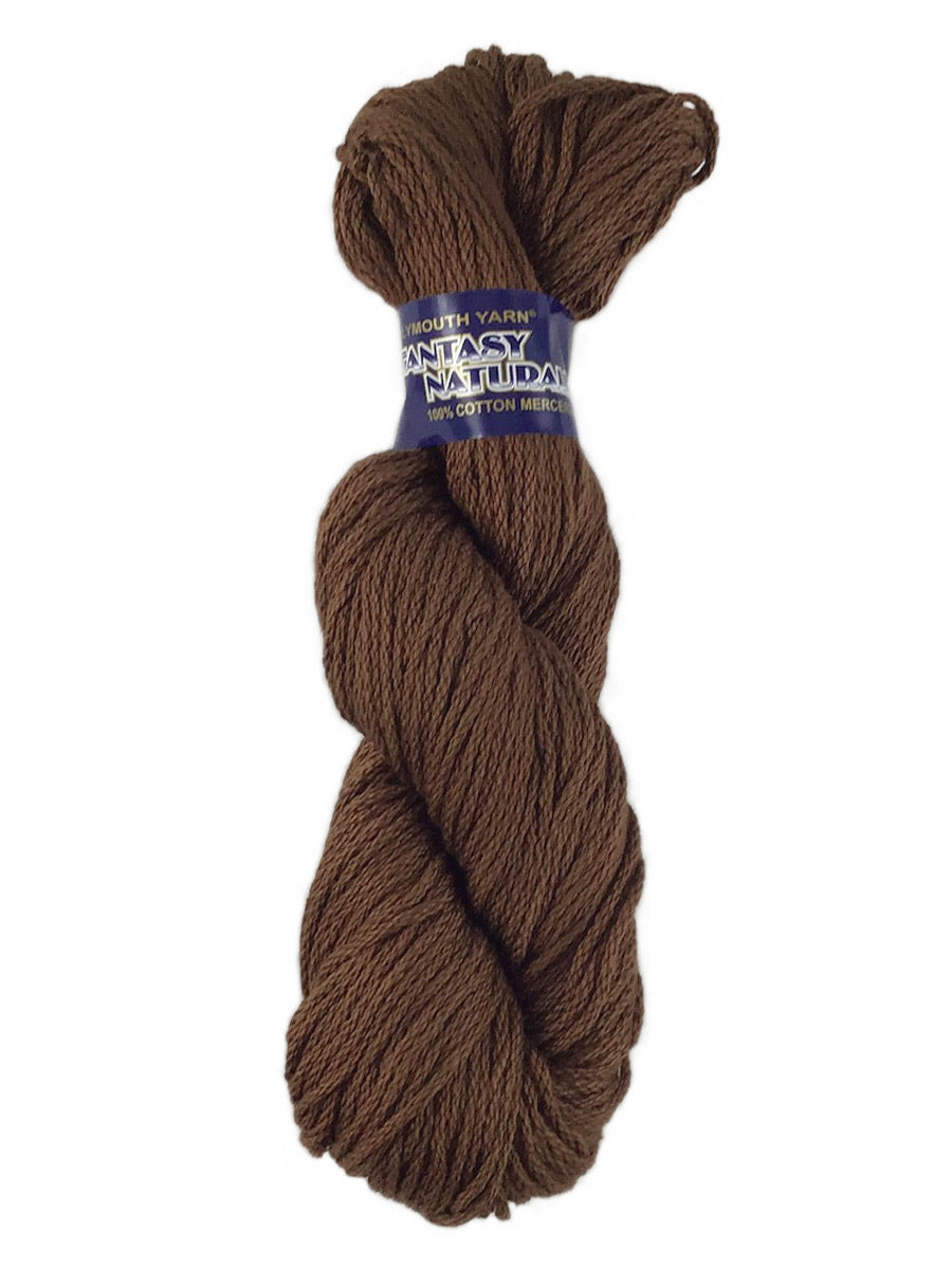 A brown skein of Plymouth Fantasy Naturale yarn