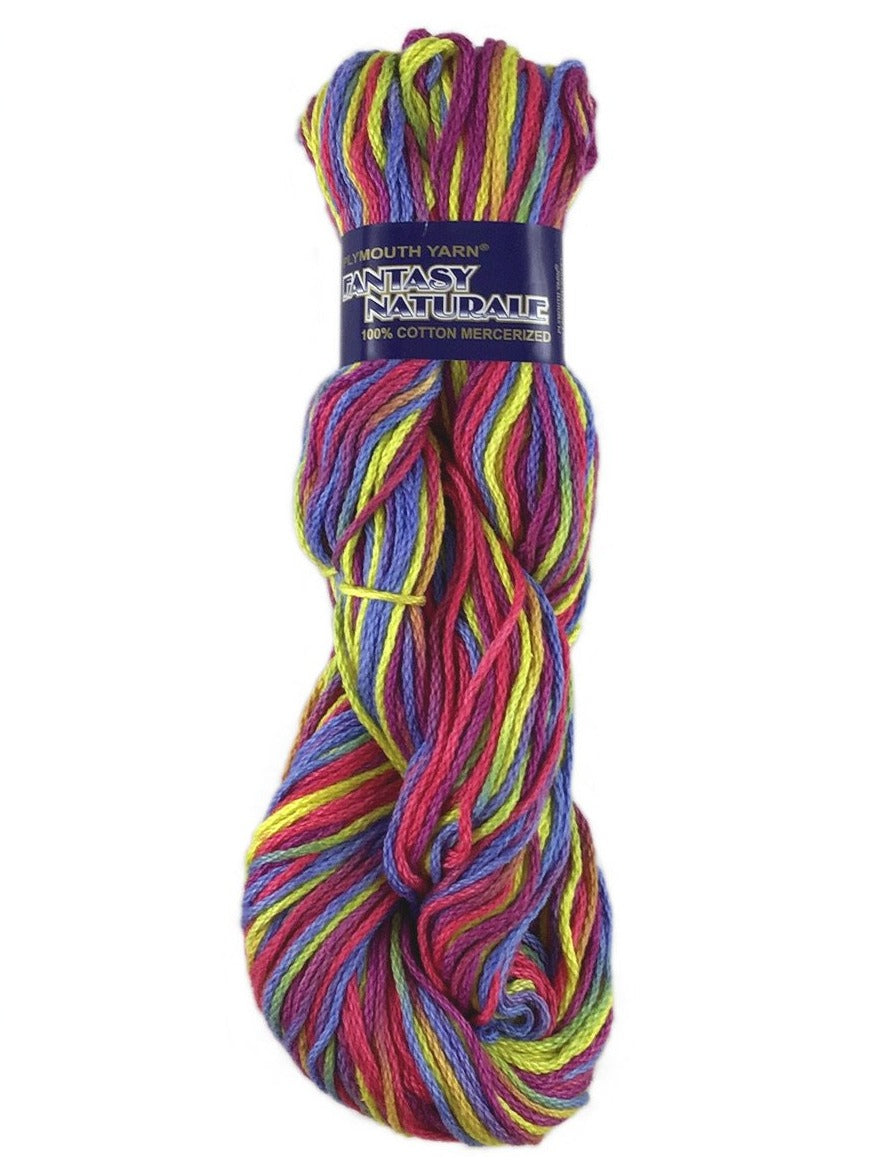 A colorful skein of Plymouth Fantasy Naturale yarn