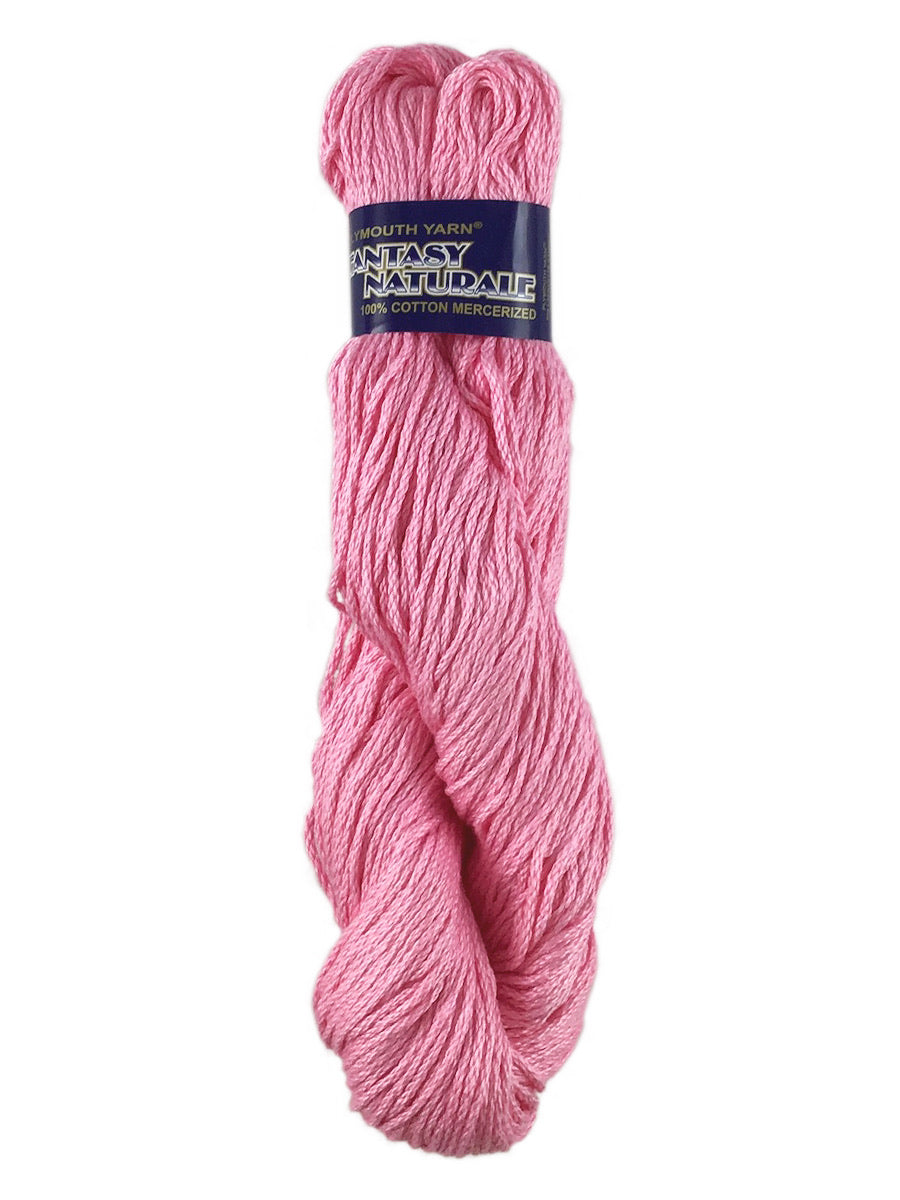 A pink skein of Plymouth Fantasy Naturale yarn