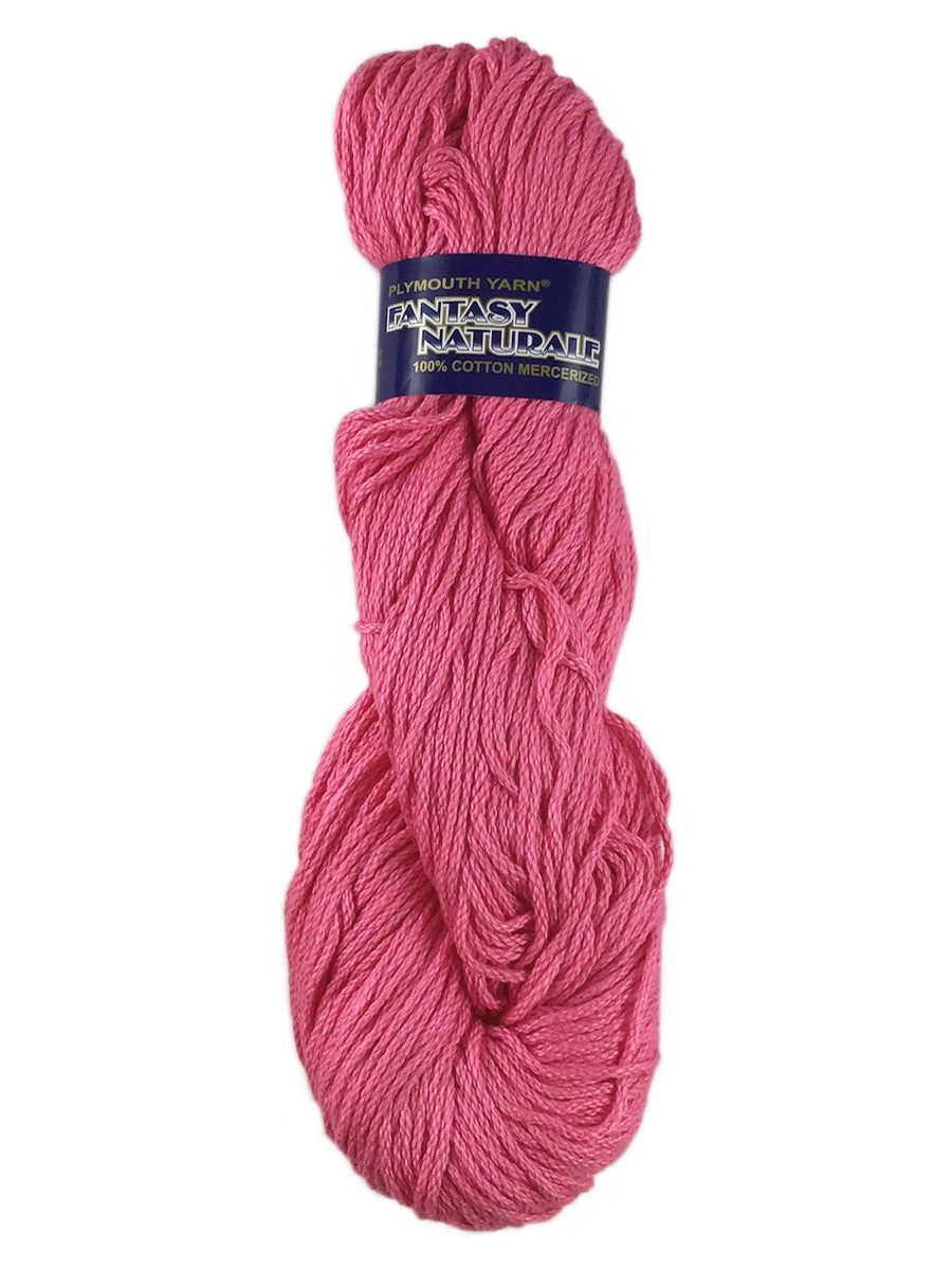 A pink skein of Plymouth Fantasy Naturale yarn