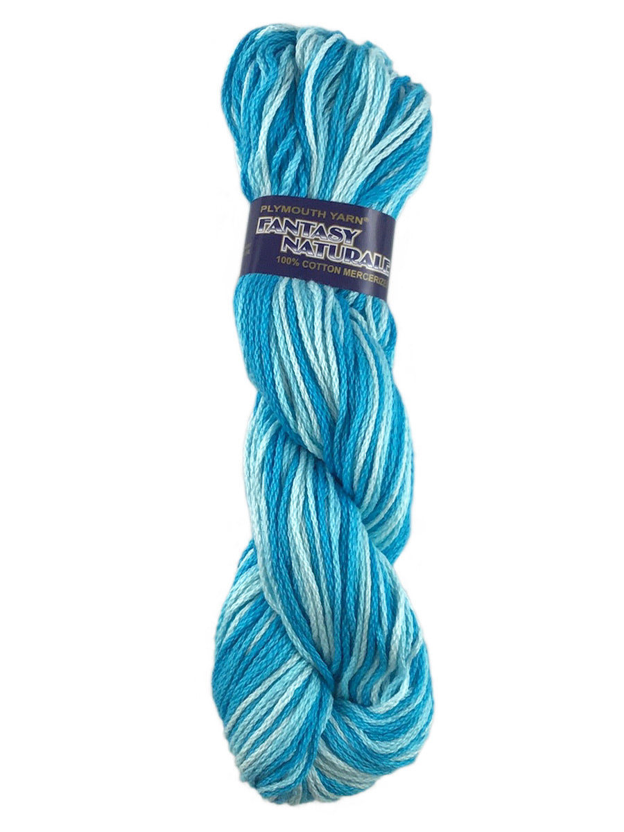 A blue mix of Plymouth Fantasy Naturale yarn