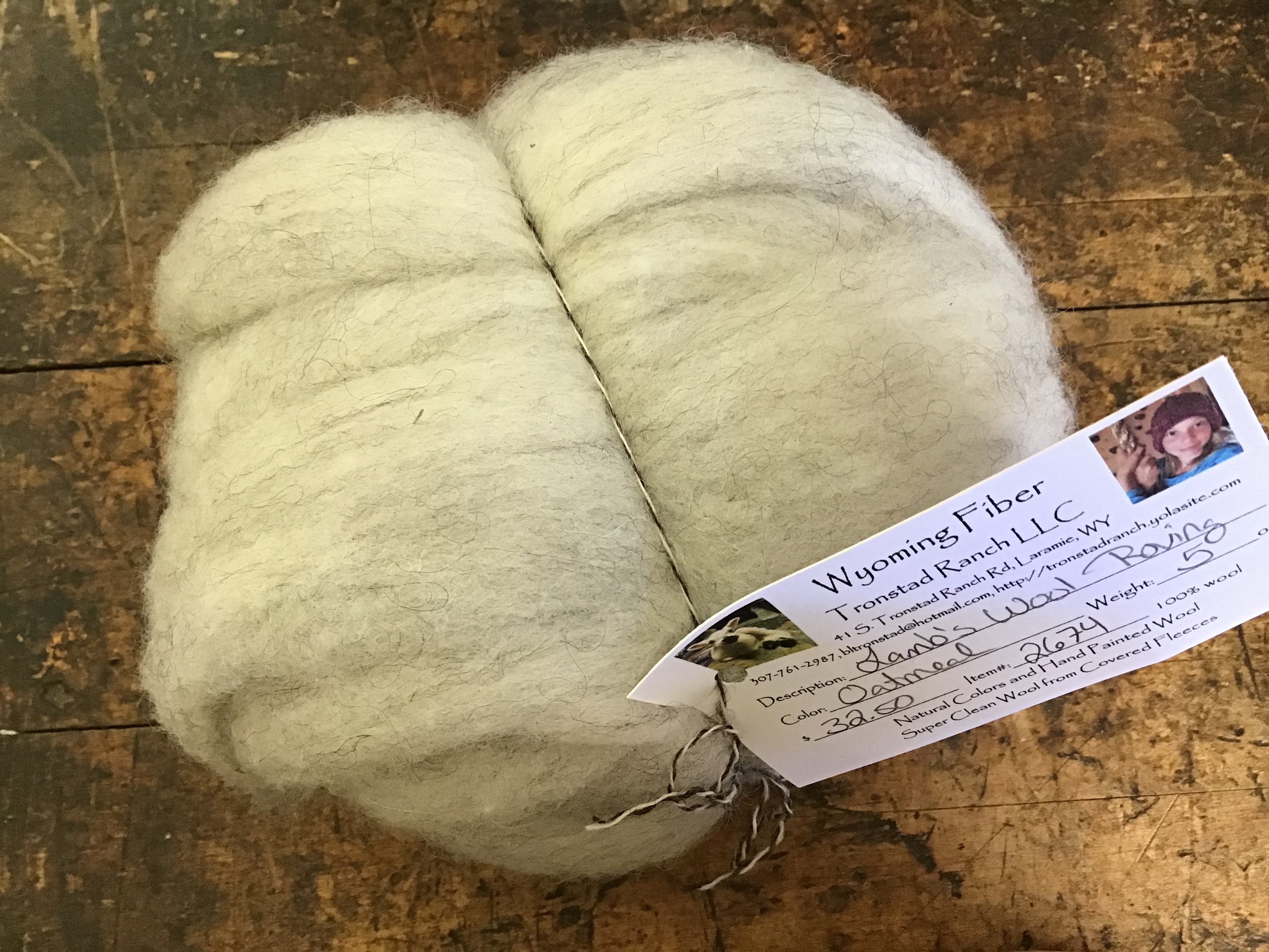 Tronstad Ranch Oatmeal Lamb's Wool Roving-2