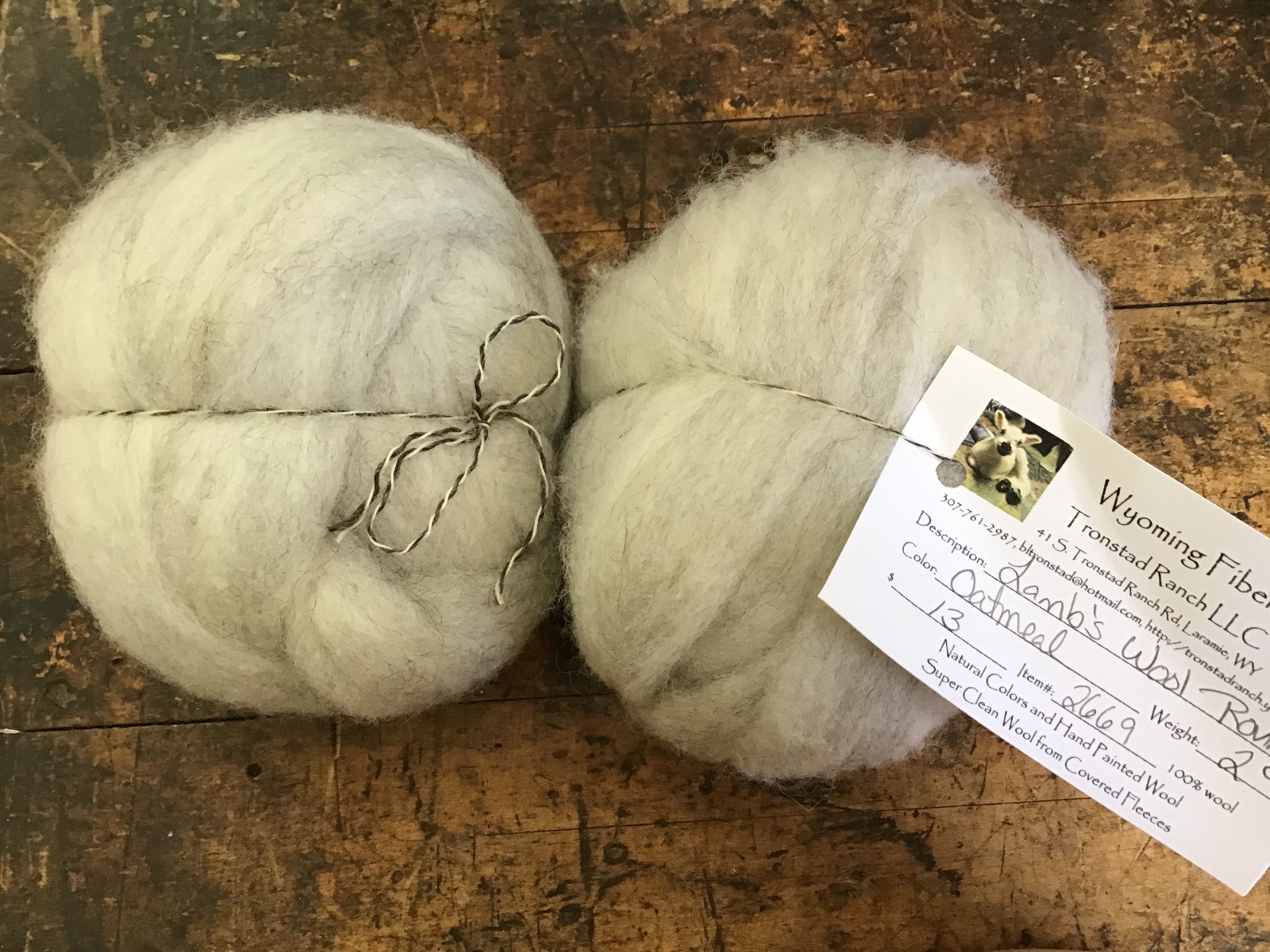Tronstad Ranch Oatmeal Lamb's Wool Roving