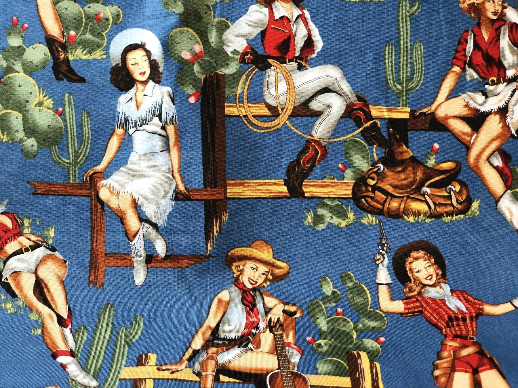 Atenti Blue Western Themed Accessories Pouch