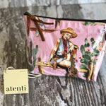 Atenti Pink Western Themed Accessories Pouch