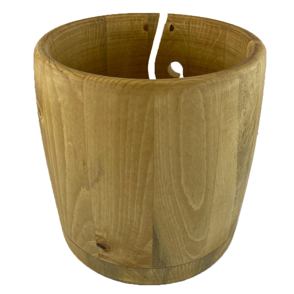 A wooden yarn bowl made from Pine Beetle Kill Wood