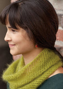 Woman wearing mohair cowl