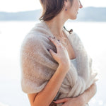 Woman wearing mohair shawl
