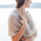 Woman wearing mohair shawl