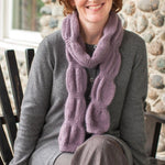 Woman wearing mohair scarf