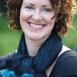 Woman wearing mohair scarf