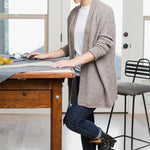 Woman wearing a knitted sweater