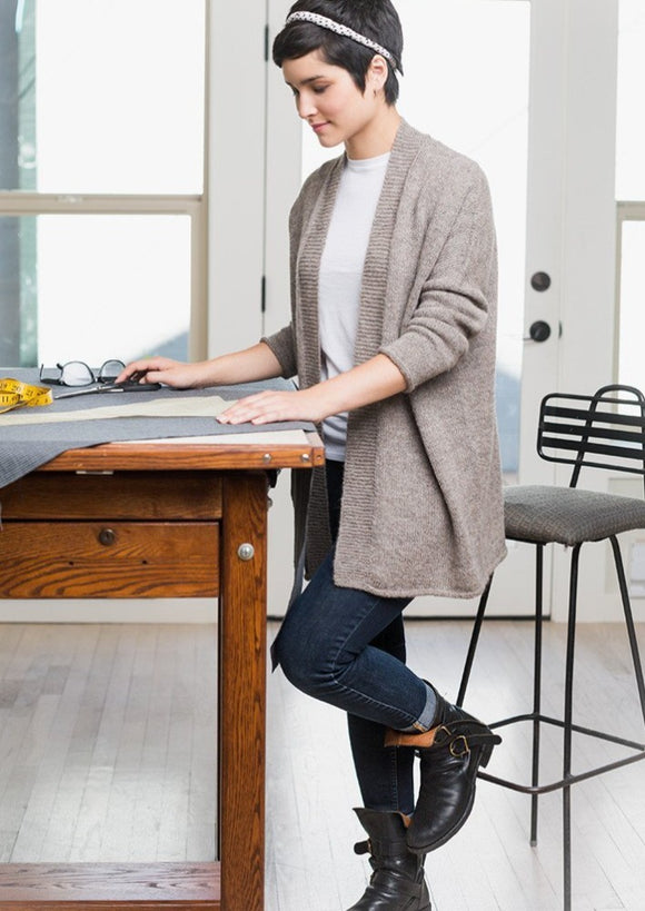 Woman wearing a knitted sweater
