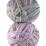 A colorful skein of James C. Brett Marble Chunky yarn