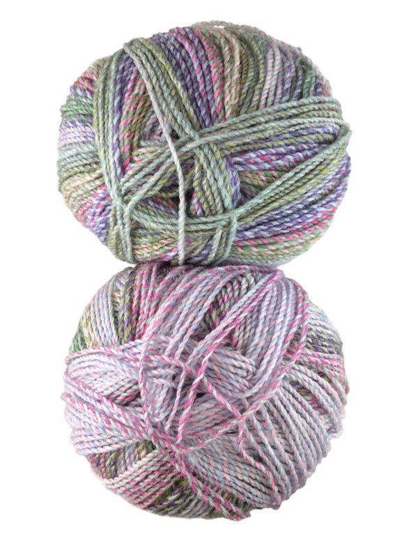 A colorful skein of James C. Brett Marble Chunky yarn