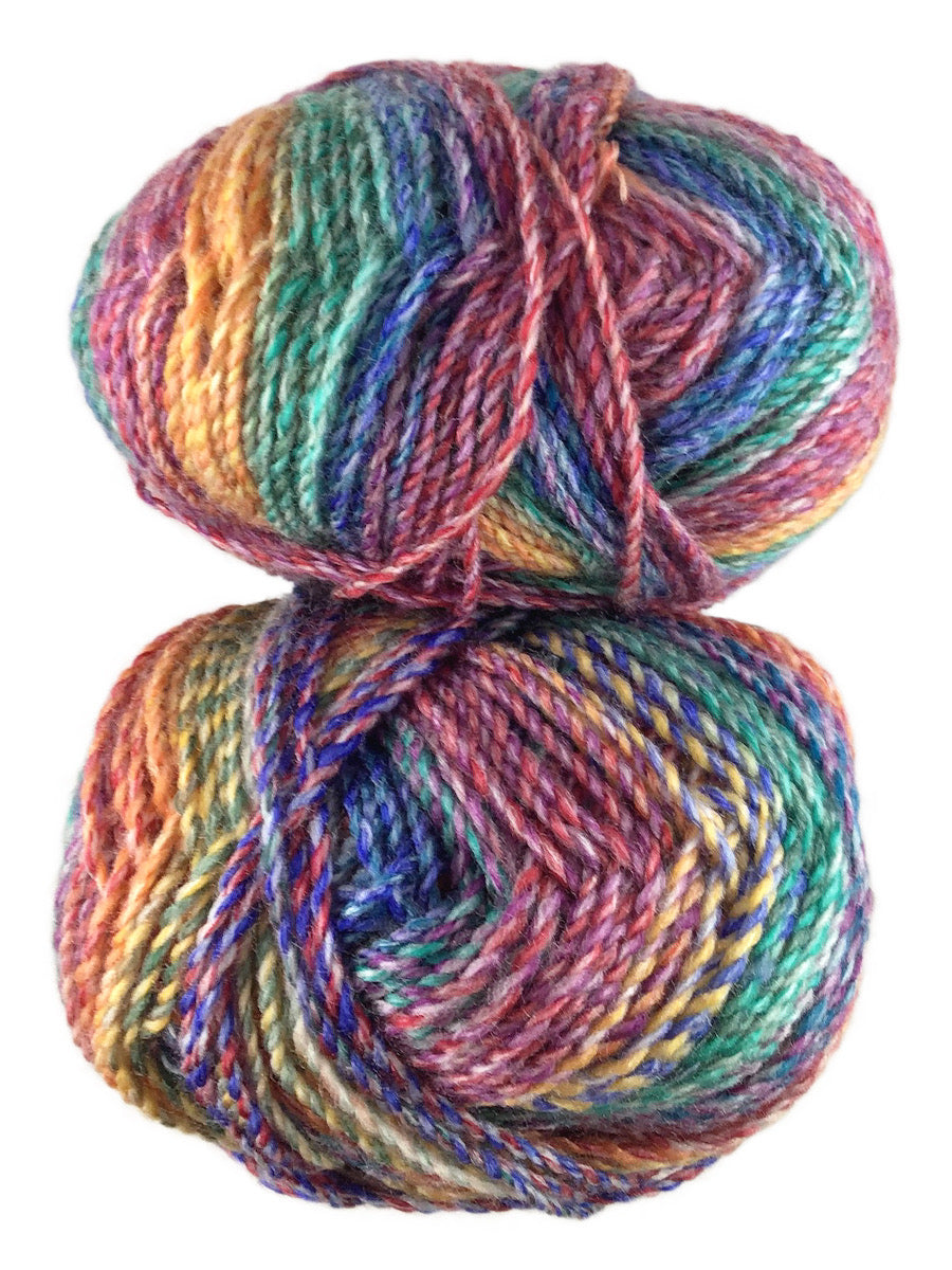 A colorful skein of James C. Brett Marble Chunky yarn