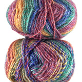 A colorful skein of James C. Brett Marble Chunky yarn