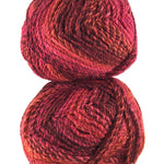 A colorful skein of James C. Brett Marble Chunky yarn