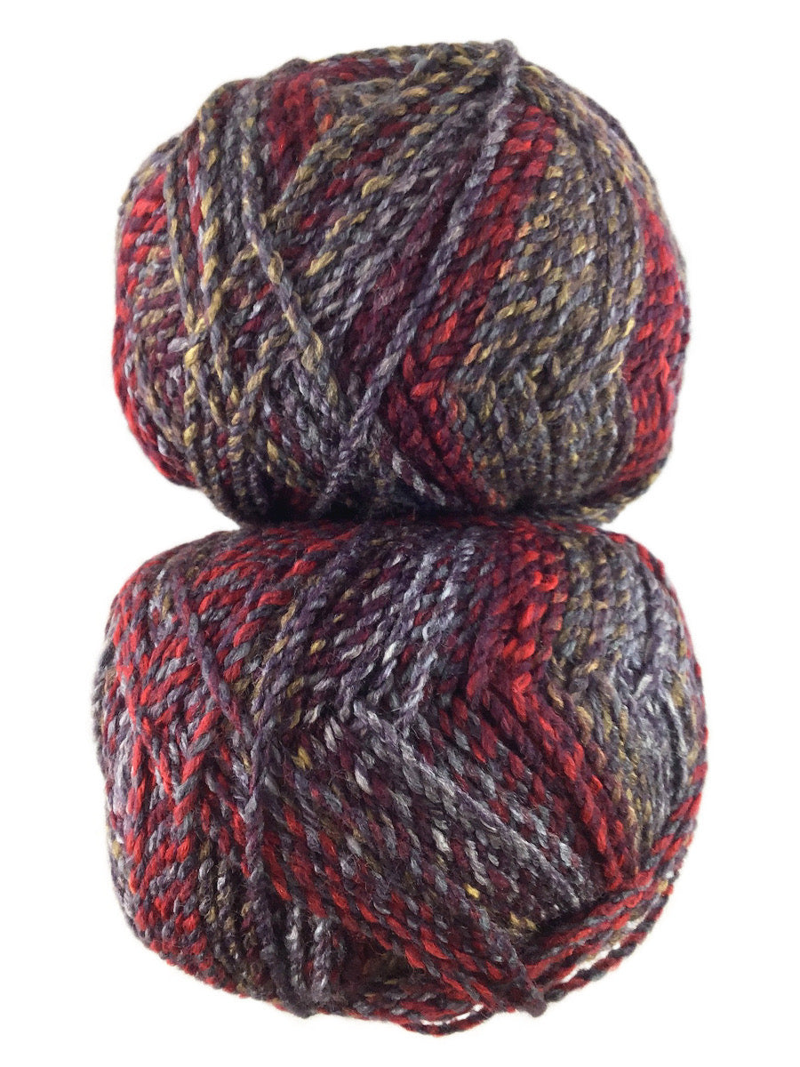 A colorful skein of James C. Brett Marble Chunky yarn