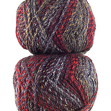 A colorful skein of James C. Brett Marble Chunky yarn
