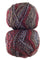 A colorful skein of James C. Brett Marble Chunky yarn